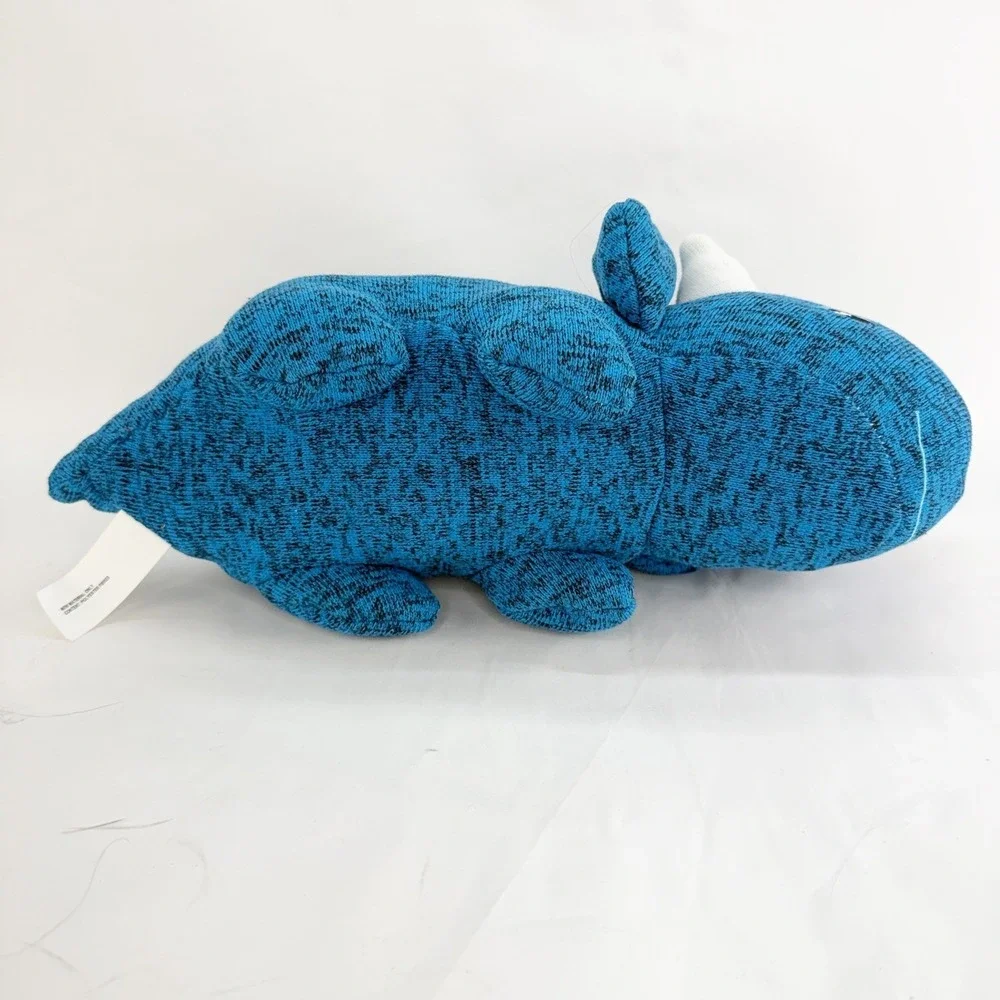 Blue Marl Knit Triceratops Dinosaur Plush Stuffed Animal Toy 15 Inch